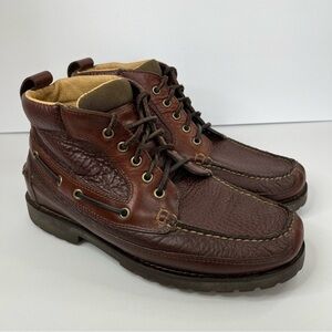 L.L.Bean Mens Allagash Bison Chukka Boots Size 9EE Handsewn Leather Brown